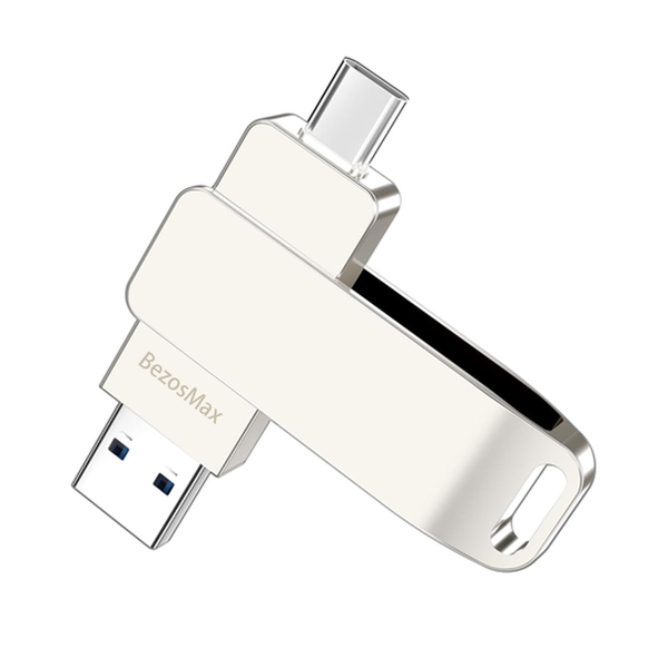BezosMax 128GB Flash Drive USB 3.0 /Type-C 2 in 1 High Speed Flash Memory
