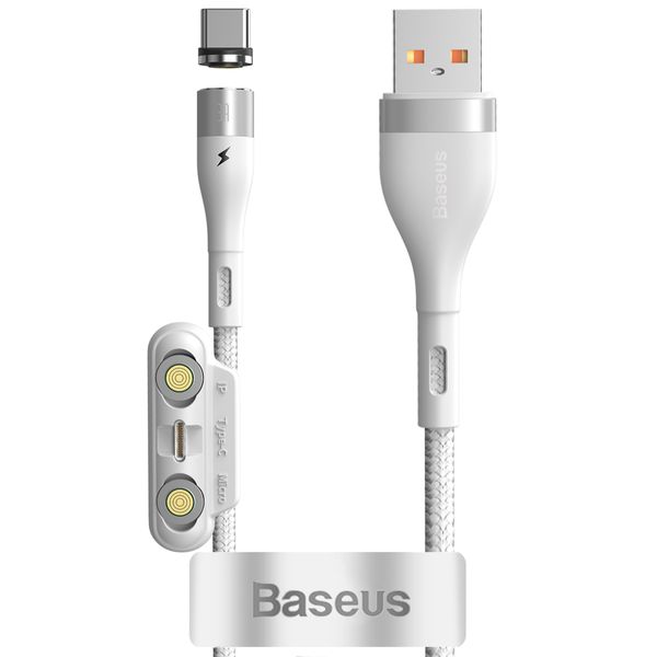 Baseus 3A - 1m Magnetic USB-A to Lightning + USB Type-C + MicroUSB Cable
