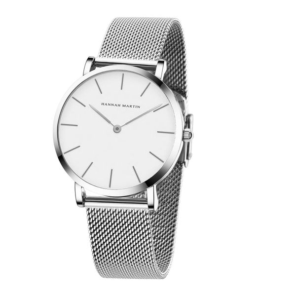 Light Luxury Simple Women's Watch-White Silver Chain