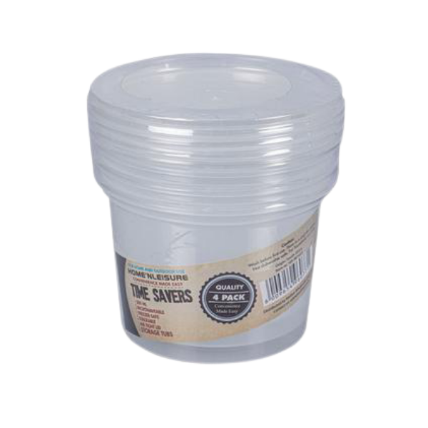 Home 'n Leisure- 4 Pack Clear Containers x1