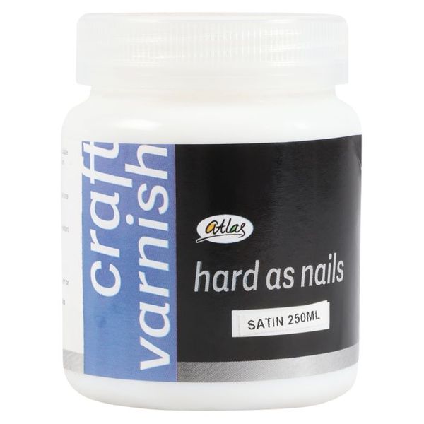 Atlas Satin Hard As Nail Varnish Paint 250ml HVS-250ml