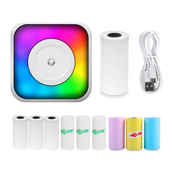 Uuname Portable BT Mini Thermal Printer with 9 Rolls Thermal Paper - C31M9