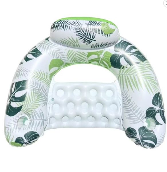 Royal Empire U-Shaped Backrest Leaf Design Swimming Inflatable Lounge Chair