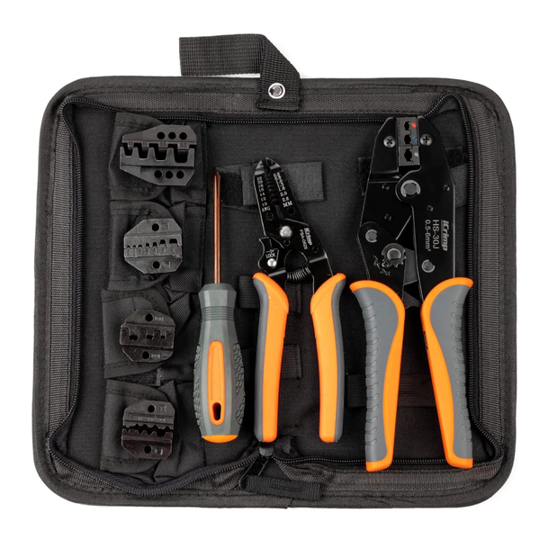 ICRIMP IWS-30J Ratchet Crimping Tool Kit with 5 Interchangeable Dies