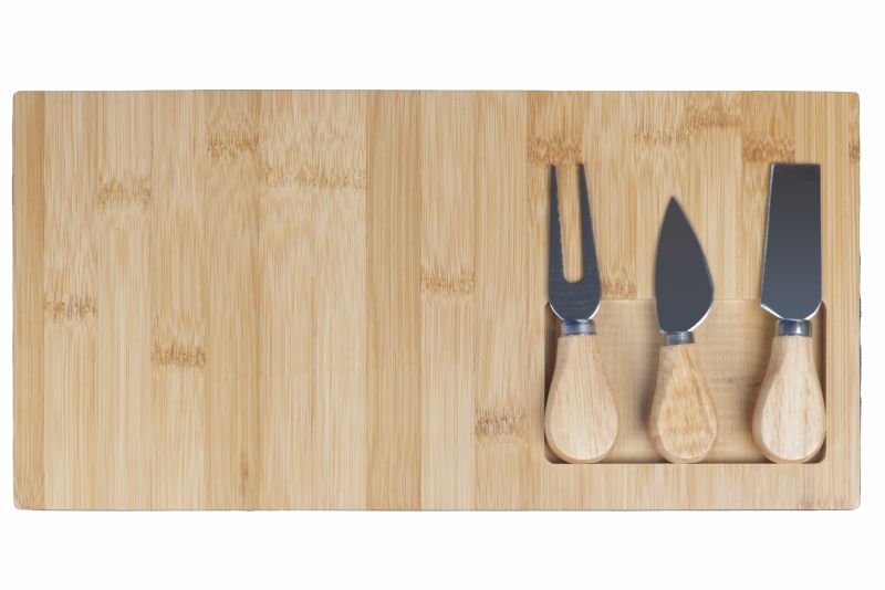 Cheese Board With 2 Cheese Knives And 1 Cheese Fork