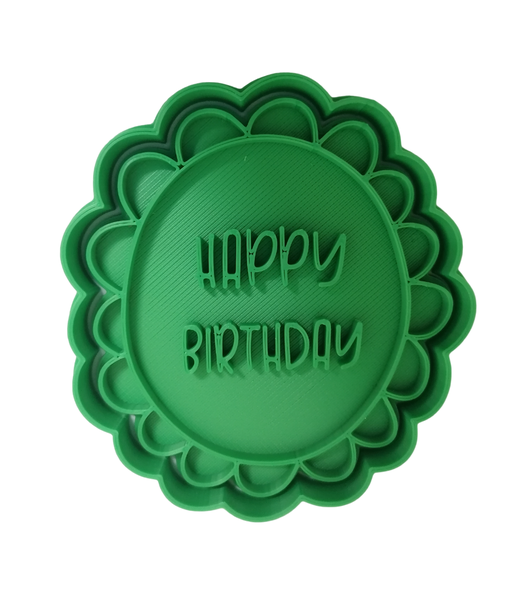 Hubbe Cookie Cutter - Happy Birthday Badge
