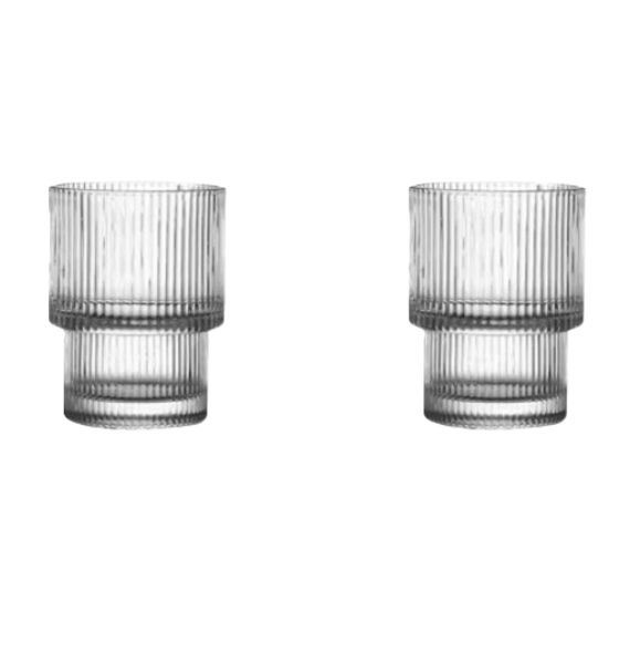 Glass Barok Tumblers Verde - 400ml - Pack of 6