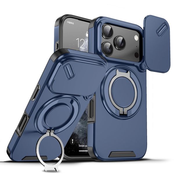 Phone Case Compatible with iPhone 17 Pro, Rotate Ring, Camera Protection