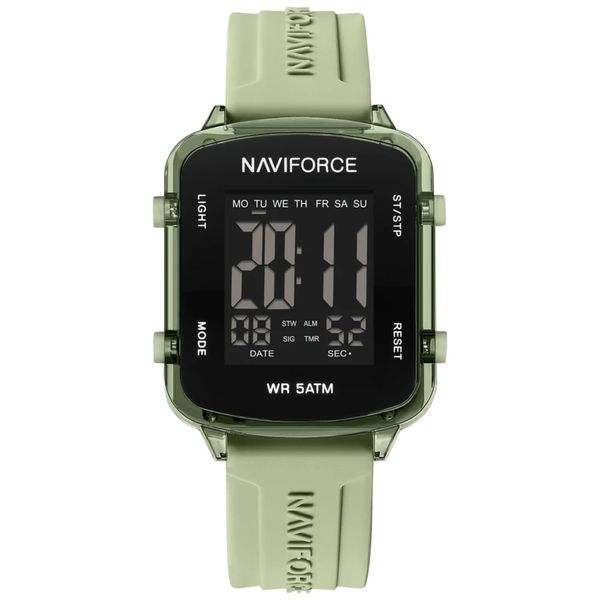 Naviforce Women's Luna LCD Digital Silicone Strap Ladies Watch Pastel Green