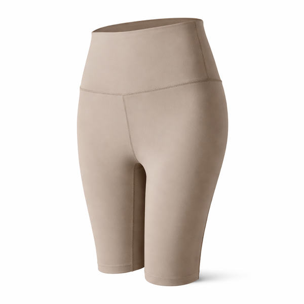 High Waist Yoga Shorts - Medium - Khaki