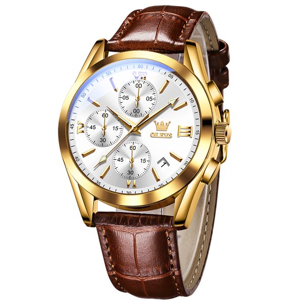 Waterproof Luminous Men's Watch Automatic Quartz Movement Leather Strap