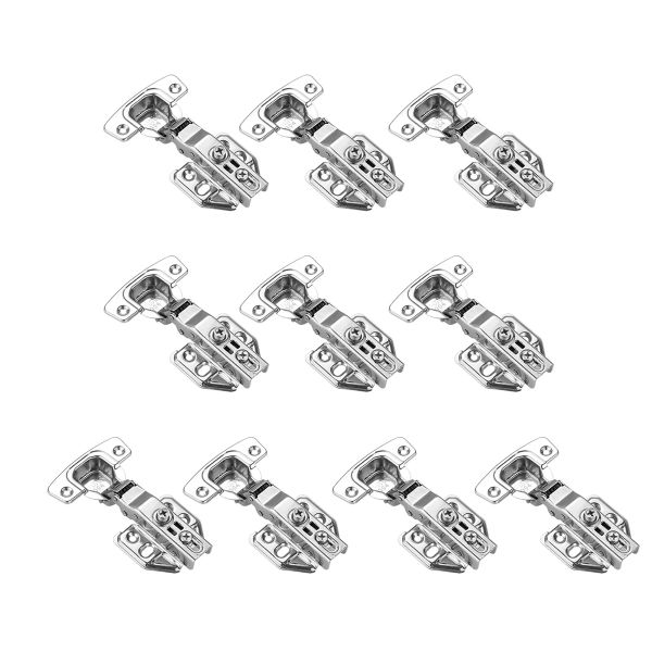 10Piece Cabinet Hinges 100 Degree Overlay Door Hinge for Frameless Cabinets