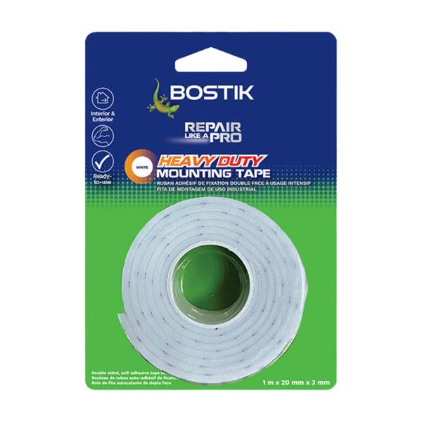 Bostik - Heavy Duty Double Sided Mounting Tape - 1m x 20mm x 3mm