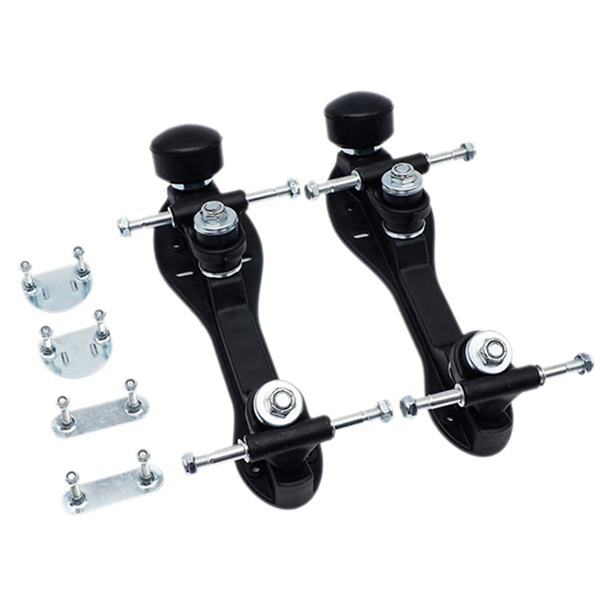 Roller Skate Base Four-Wheel Two-Row Bracket Skateboard Bottom Black