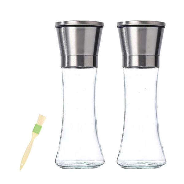 Premium Stainless Steel Sea Salt and Pepper Grinder Set, Kitchen Spice Mill