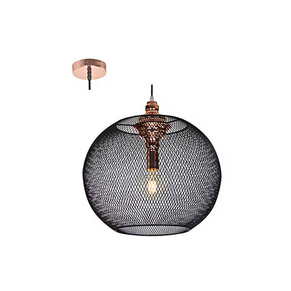 Mesh Pendant Matt Black/Copper E27 1x40w