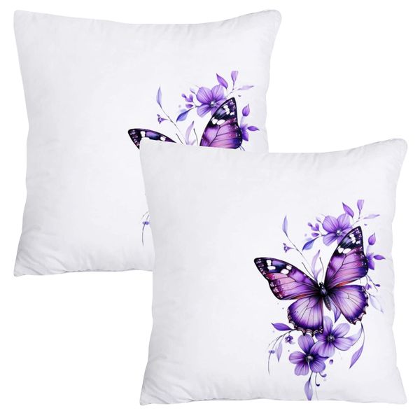 Scatter Cushion Cover Set (50cmx50cm) - Purple Butterfly