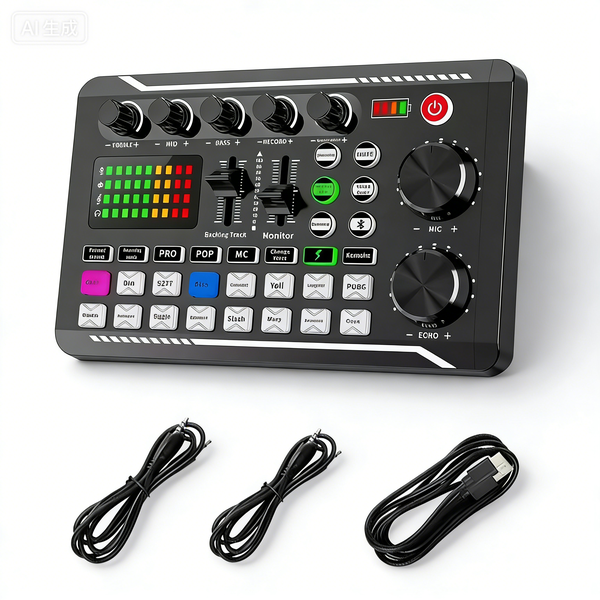 Professional Audio Mixer, Live Sound Card Audio Interface DJ Mixer Effect A
