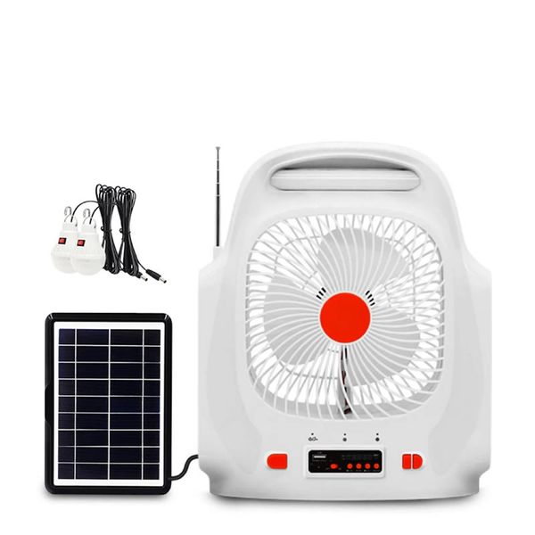 8 Inch Rechargeable Solar Fan With Speaker Q-F107