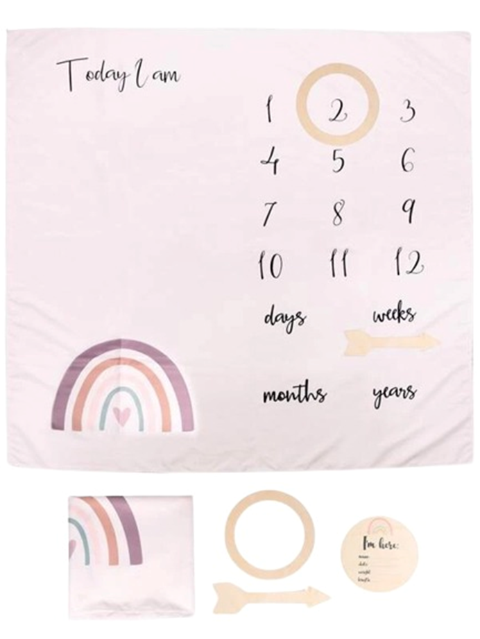 Unisex Baby Milestone Blanket with 3 Pieces Accessories Shop Today