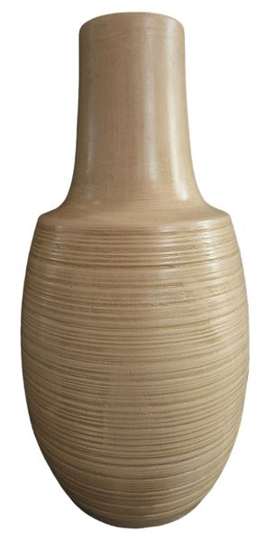 VASE DENALI GROOVED BASE BEIGE - Décor Essentials