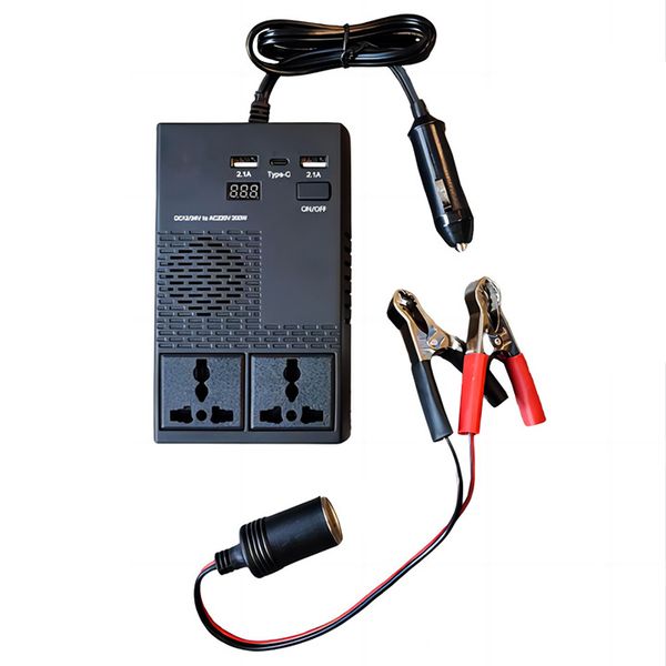 200w 12v DC to 220vAC Car Power Inverter With Dual USB And Dual Outlets