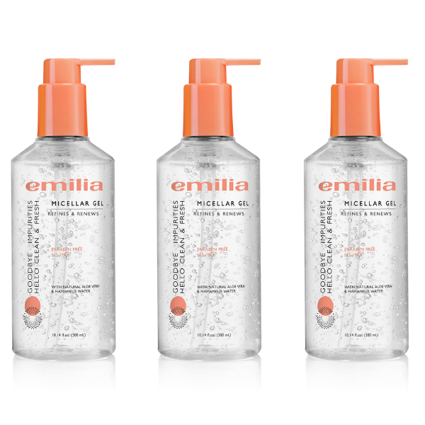 Pack of 3 Emilia Micellar Gel Remover 300ml