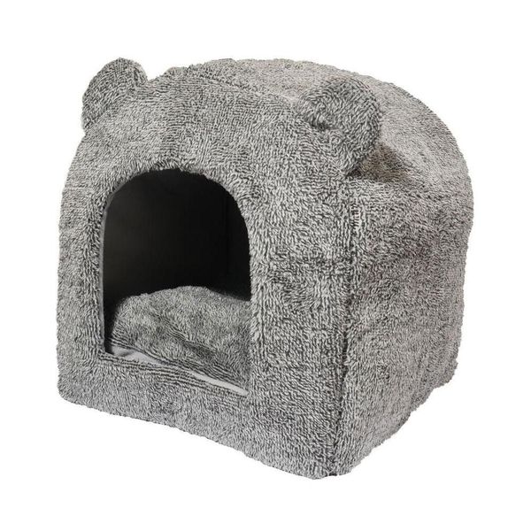Teddy Bear Cat Bed Grey x1