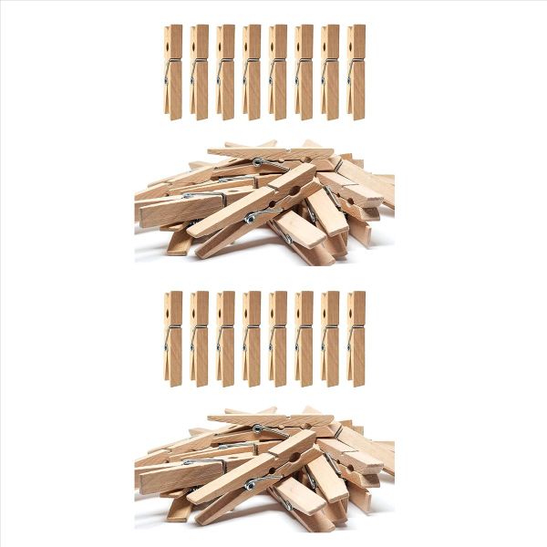 Clothes Pins Heavy Duty With Spring Wooden Clothespins For Clothes