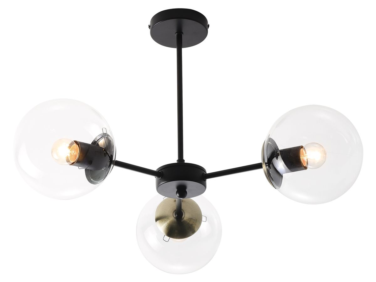 3 Light Modern Spherical Clear Glass Ceiling Light - CH537