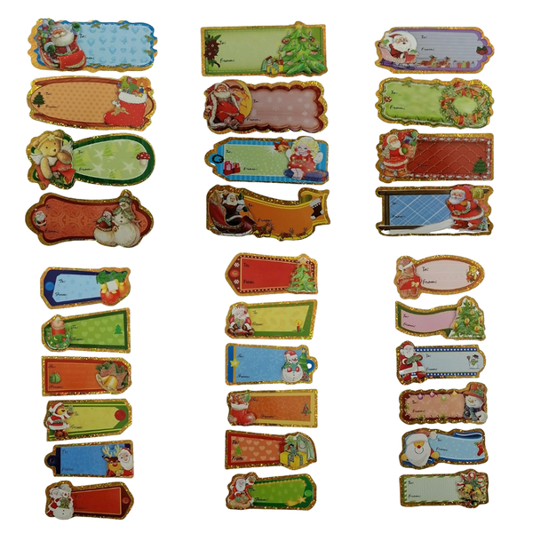 Christmas Tag Stickers - Pack of 6