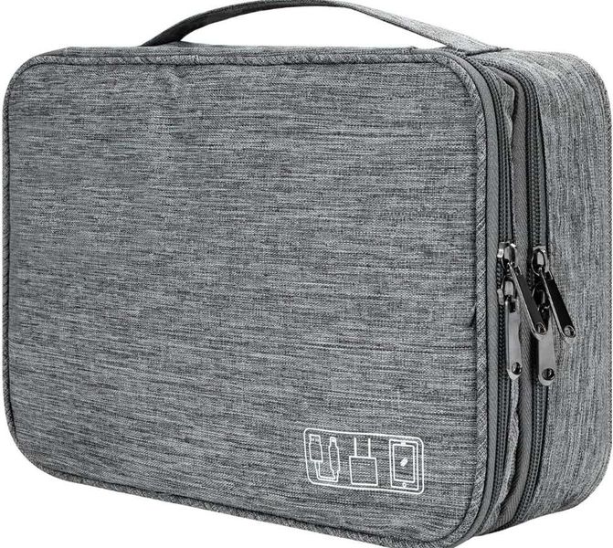 Double Layer Travel Electronics Accessories Organizer Bag with HDS Torch