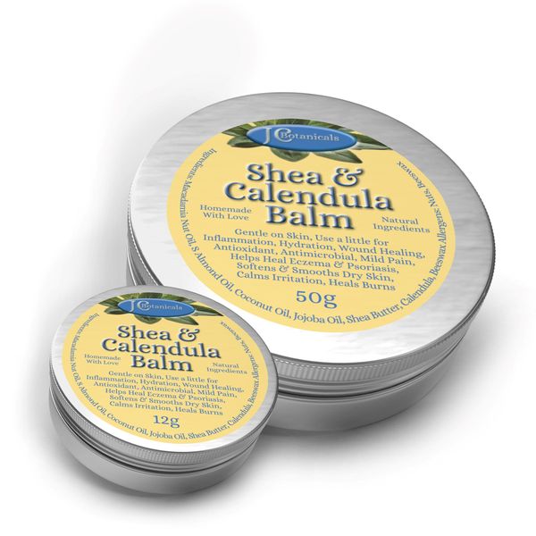 JC Botanicals Natural Herbal Shea Butter &amp; Calendula Healing Balm 50g &amp; 12g