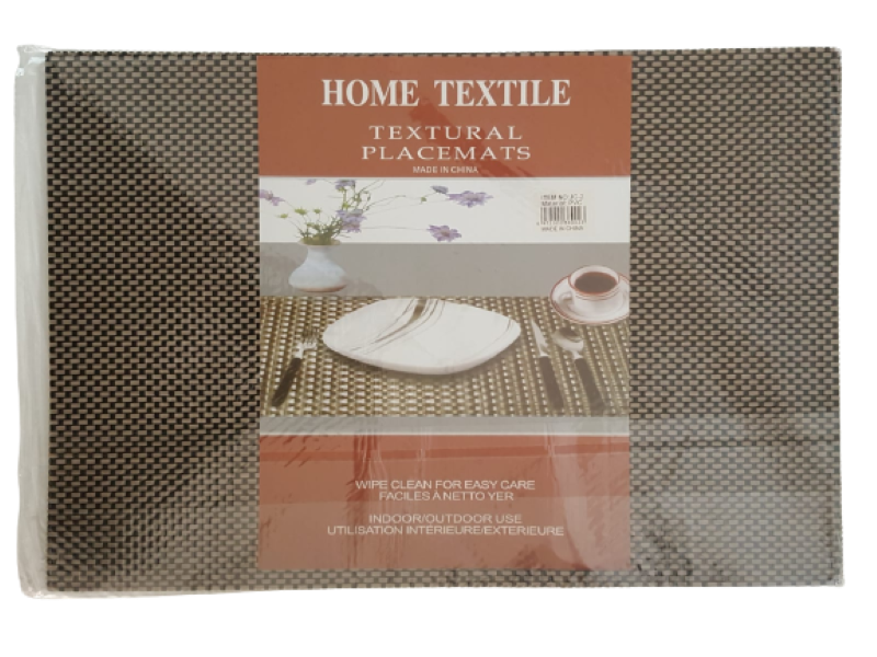 Table Place Mats - Pack of 6 - Dark Brown Weave