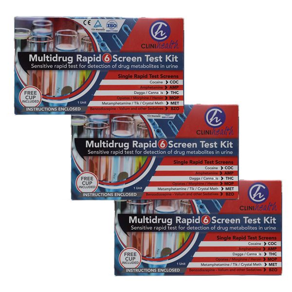 3 Pack - 6 Multi Panel Drug Test Kit