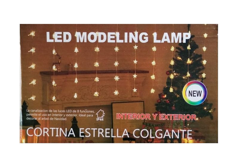 Festive LED String Lights - 2.6m x 2m Warm White Star-Shaped