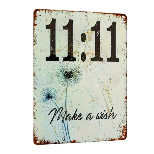 11-11 Make A Wish Metal Tin Sign, Plaque Decor, Hanging Plaque