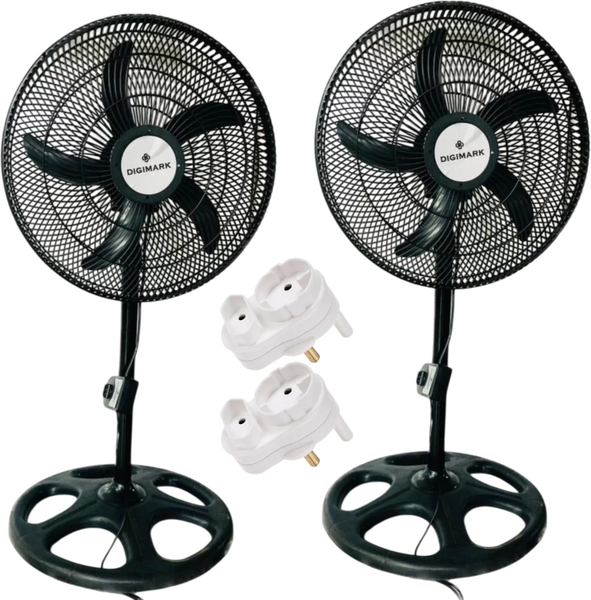 Digimark Set of 2 "18" Electric fan with 3 Speed Control With Free Adaptors
