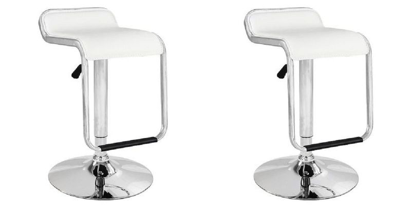 Low Back Leather Bar Chair Stools - White