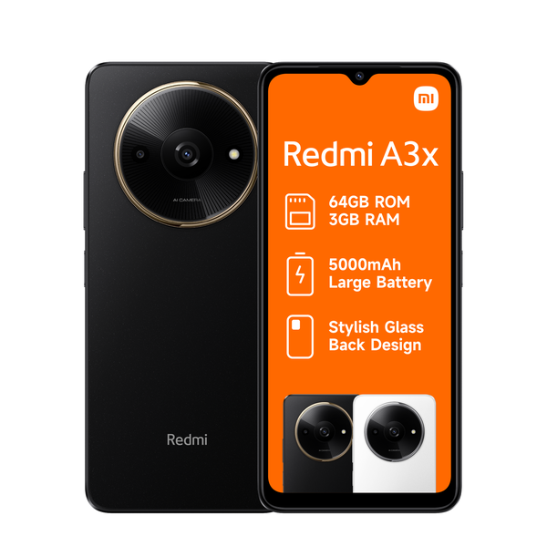 Xiaomi Redmi A3x Smartphone - Midnight Black (3GB RAM + 64GB)