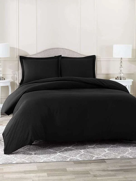 Pure Color Duvet Cover Set Of 6 Black 