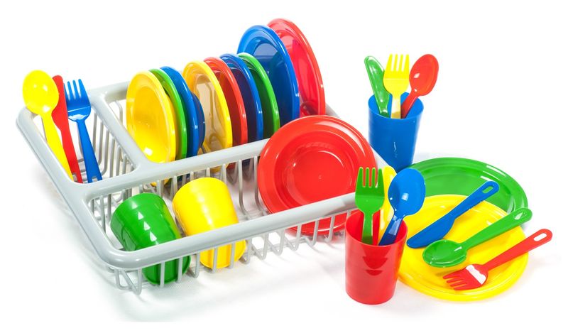 Kids Dinner Set 28pc with Drainer Rack