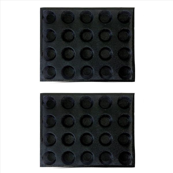 20-Hole Silicone Cake Mini Pizza Model Round Hamburger Mould - Set of 2