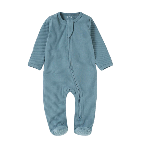 BOKI Organic Cotton 2-way Zipsuit | Cloudy Sky