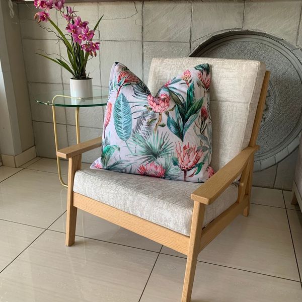 Velvet Protea Flower Scatter Cushion