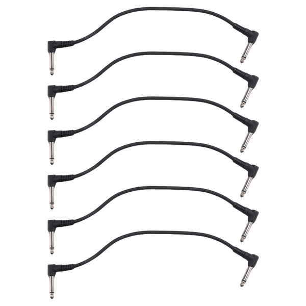 6PCS 6 Inch Guitar Patch Cables,Black Pedal Cable Effect
