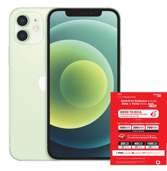 Apple iPhone 12 128GB - Green (GAN) + Vodacom SIM Card Pack