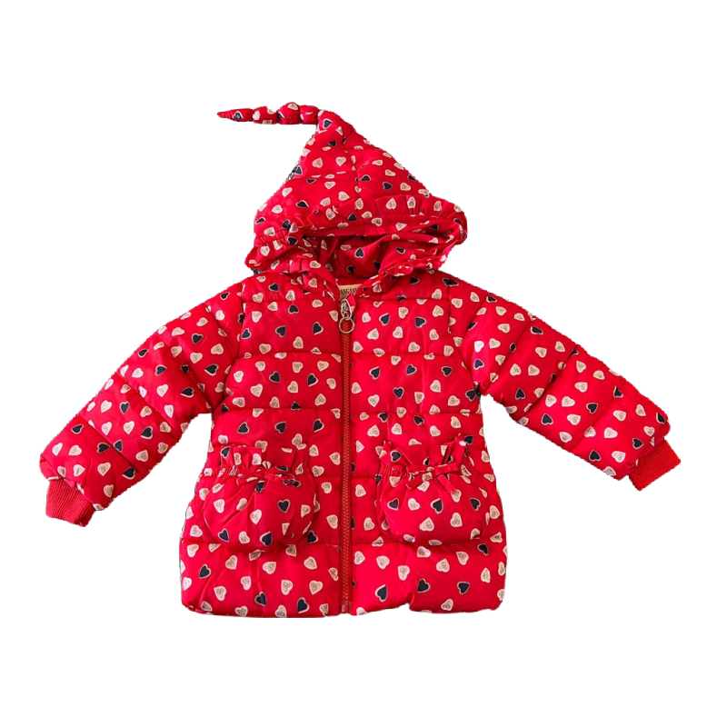 Kids Extra Warm Hooded Coat and Outwear Jacket- Red with Prints | Shop ...