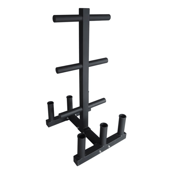 Olympic Weight Plate Tree Rack + 6 Barbell Holder