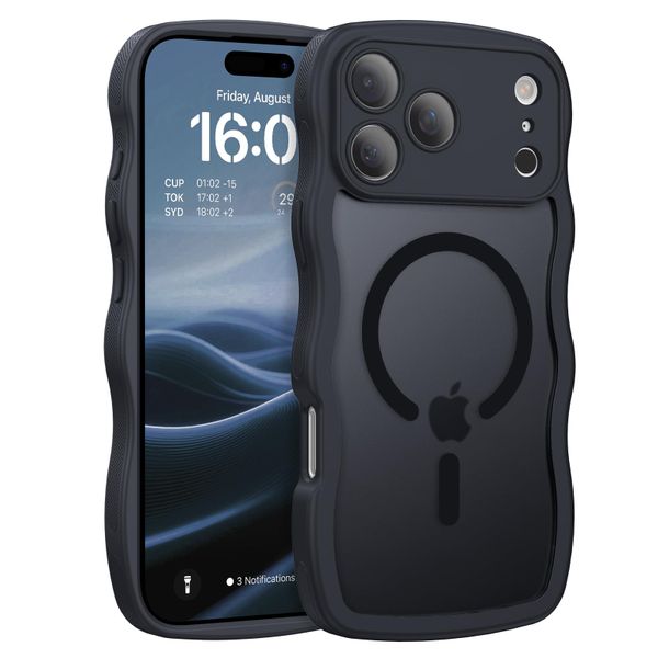 Wavy Matte Magnetic Protective Case Compatible with iPhone 17 Pro Max